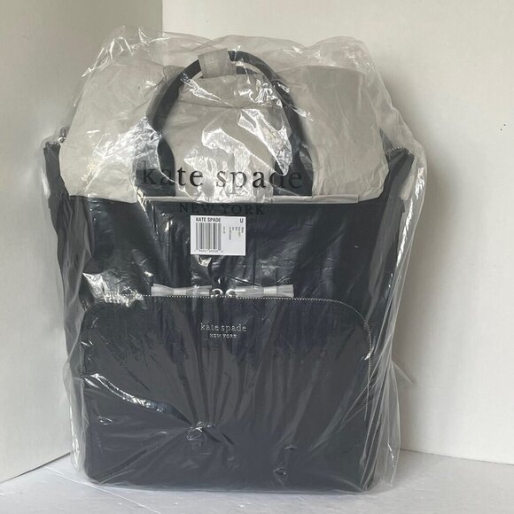 Kate Spade Sam KSNYL Nylon Convertible Tote Backpack Black main image 8